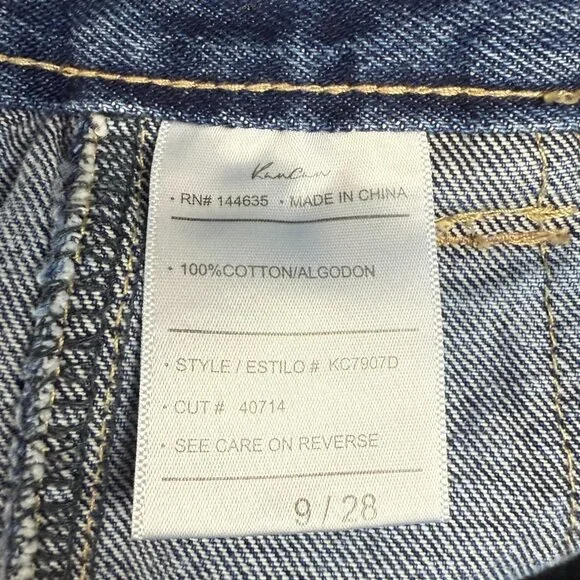 Kancan Jeans Womens 9/28 Blue Denim High Rise Wide Flare Leg Cargo Baggy Skater - Picture 5 of 6